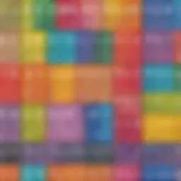 Colorful periodic table themed backdrop for a children's party