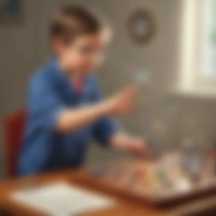 Child conducting a physics experiment with magnets