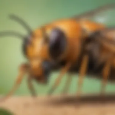 Close-up of a magnified insect under a child's observation