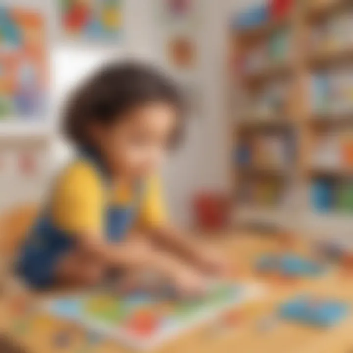 Preschooler solving puzzles to enhance critical thinking