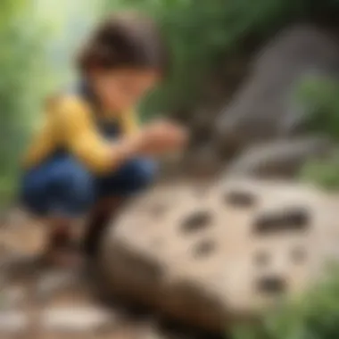 Young Artist Painting Ants on a Rock Preschooler painting ants on a rock