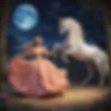 Princess and Unicorn Dancing under the Moonlight