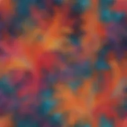 Abstract artistic fabric print in vibrant colors