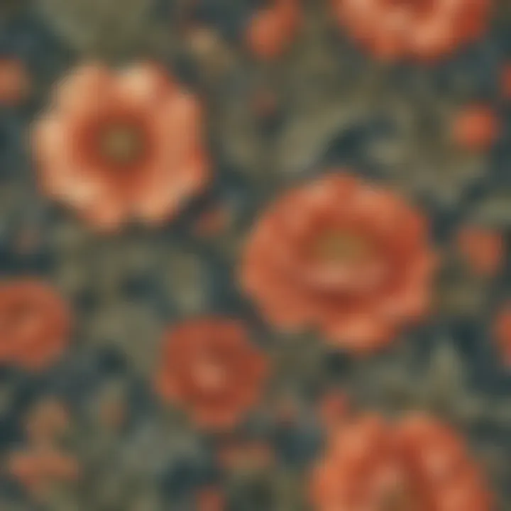 Intricate floral fabric print with intricate details