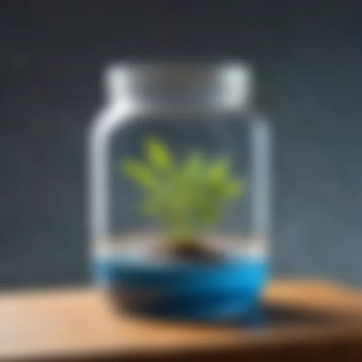 Visual representation of evaporation in the Rain in a Jar experiment