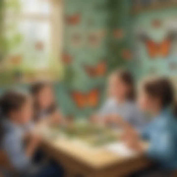 Children Observing Butterfly Life Cycle