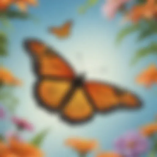 Colorful Monarch Butterfly in Flight