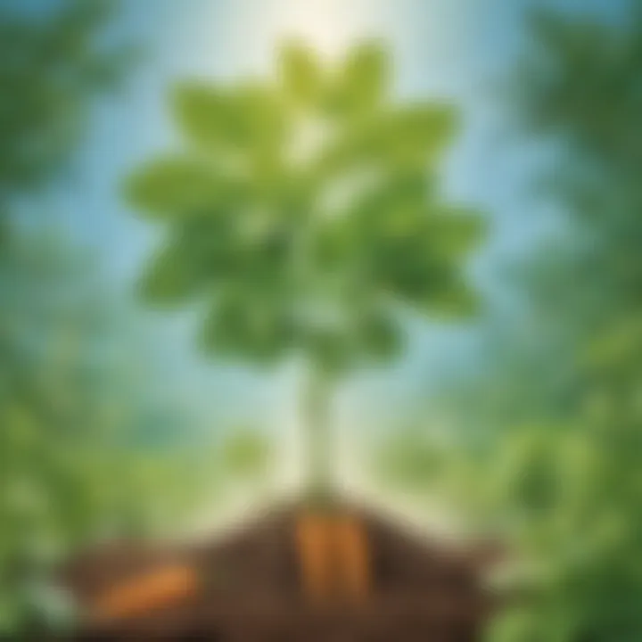 Illustration showing the science of photosynthesis in plants