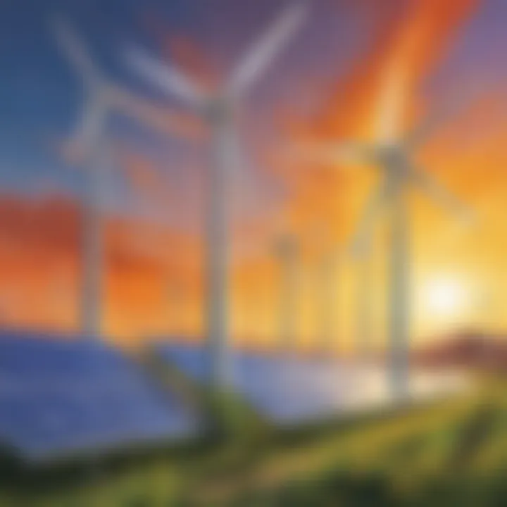 Abstract illustration symbolizing the environmental impact of renewable energy