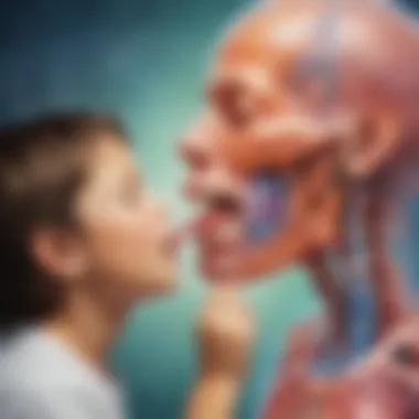 Illustration of a child discovering the respiratory system