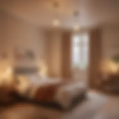 Smart voice-controlled bulbs casting warm light in a cozy bedroom