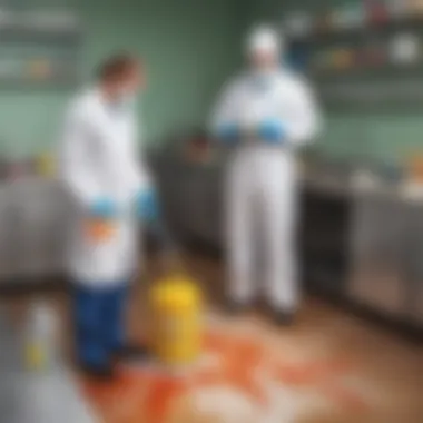 Chemical spill cleanup in lab