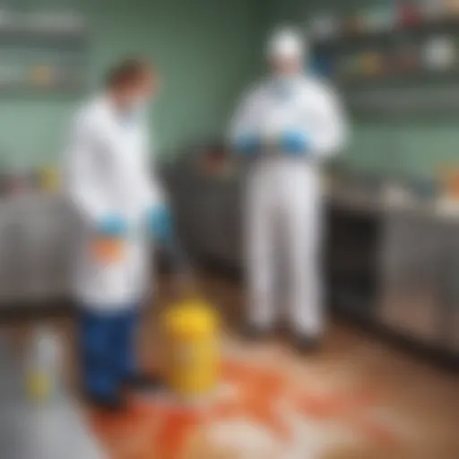 Chemical spill cleanup in lab