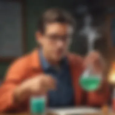 Educator Showcasing Fascinating Chemical Reactions Science camp instructor demonstrating chemical reactions
