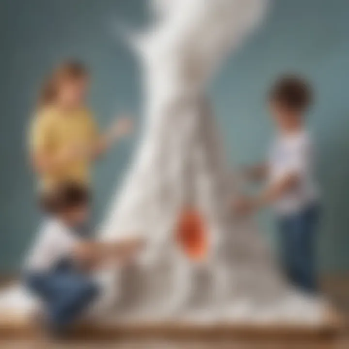 Children experimenting with a baking soda volcano