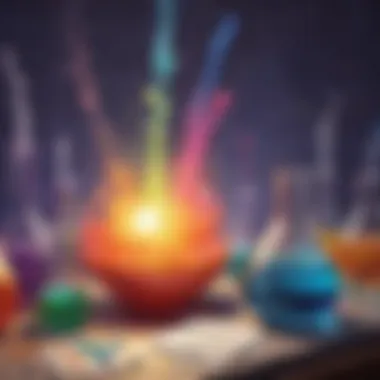 Dynamic chemistry experiment with colorful reactions