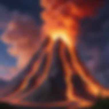 Vibrant Eruption Simulation Colorful eruption simulation demonstrating chemical reactions