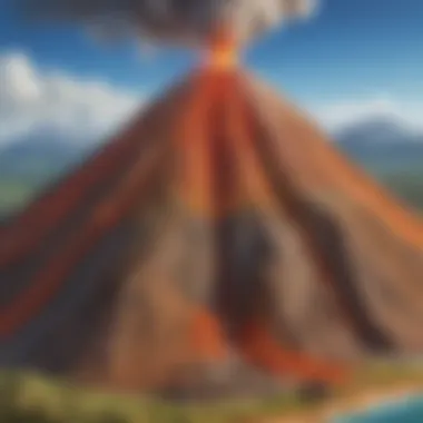 Detailed Volcano Model Detailed model of a volcano showcasing layers and structure