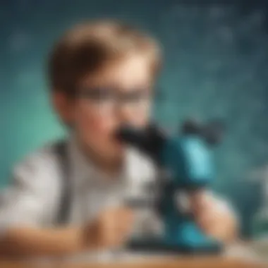 Child observing the wonders of a microscope