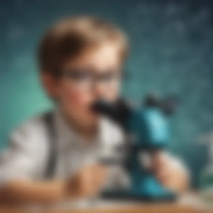 Child observing the wonders of a microscope