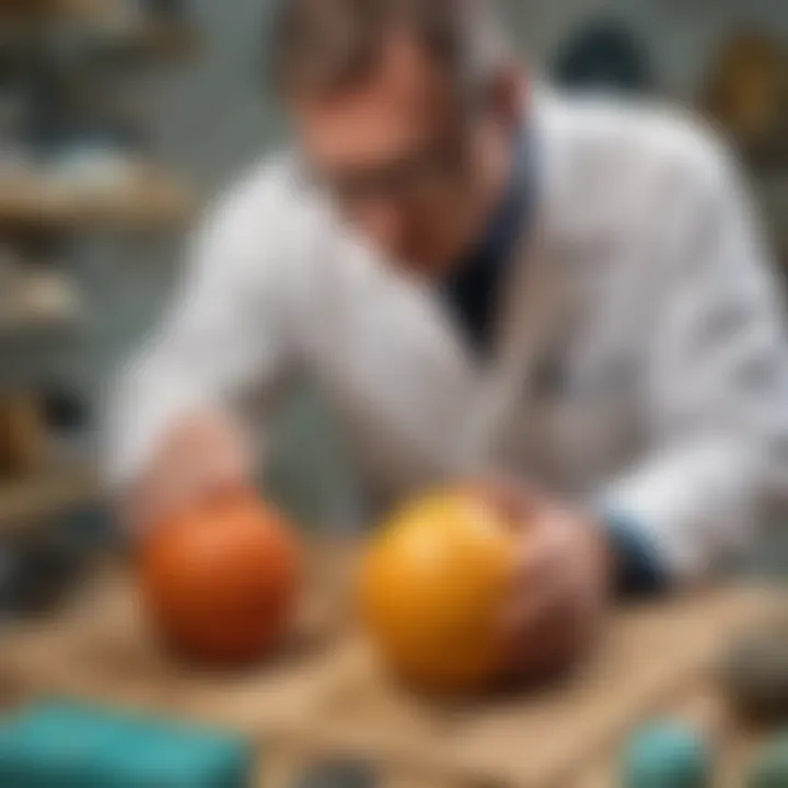Scientist Analyzing Microscopic Structures Within Dinosaur Egg
