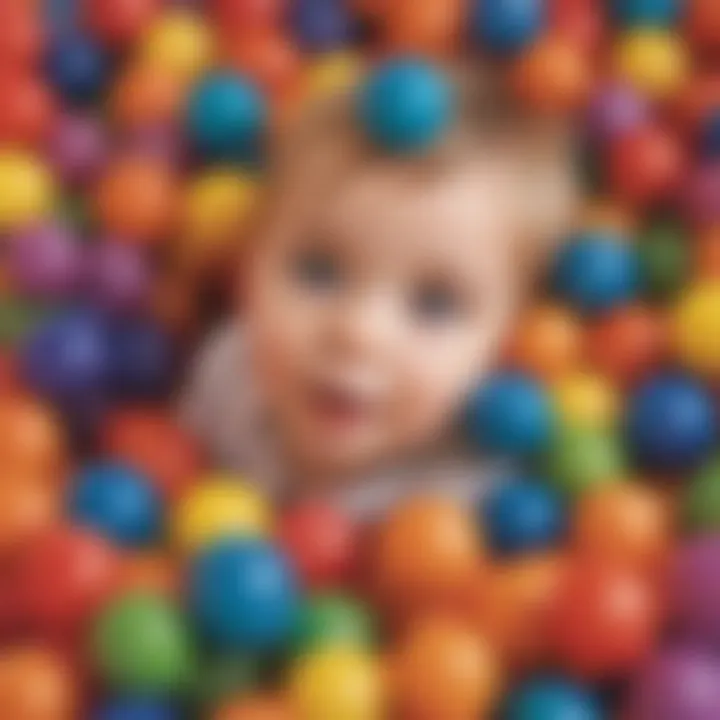 Toddler playing with colorful sensory balls