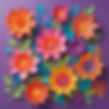 Vibrant paper flowers crafted by preschoolers