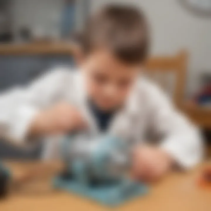 Child creating a mini electric motor