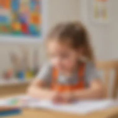 Preschooler Engaged in Art Project