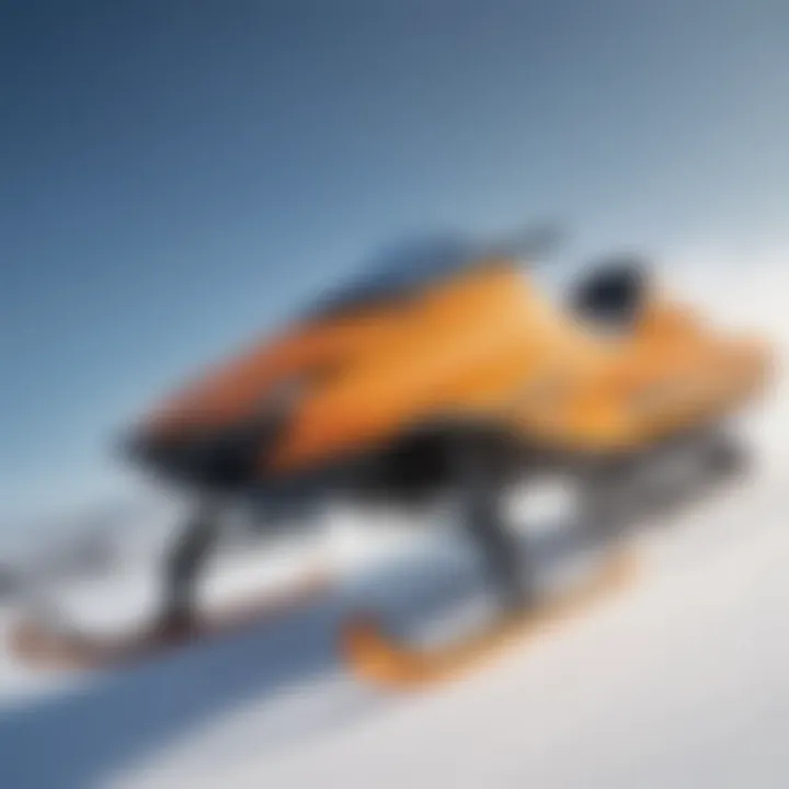 Close-up of speed sled with aerodynamic design