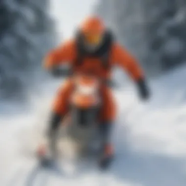 Sledder executing a precise turn at high speed