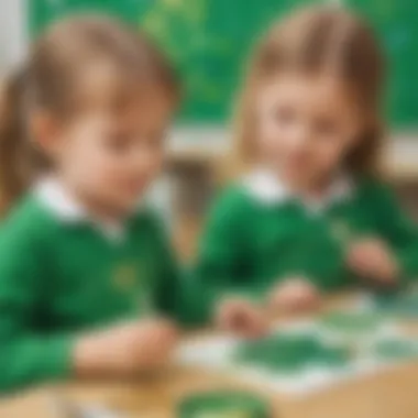 Integrating Science and Art for Young Learners Students exploring science concepts through art with glitter and glue
