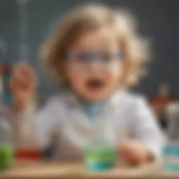 Young child conducting a science experiment