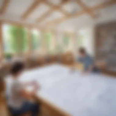 Architectural Design for Sustainability Architect drafting blueprints for sustainable building design