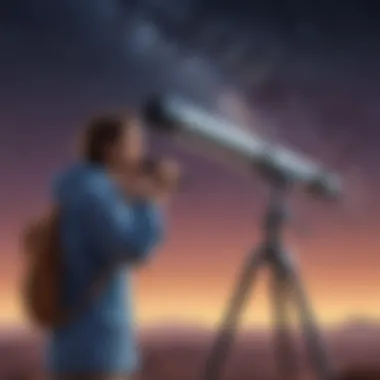 Stargazing and Celestial Exploration Astronomer observing stars through a telescope