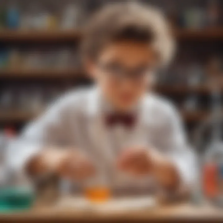 Young child conducting a science experiment