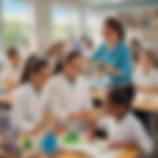 A vibrant classroom filled with children engaged in science experiments