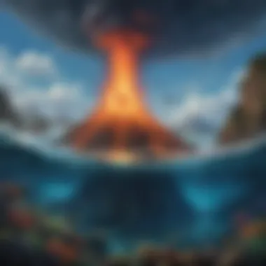 Underwater Volcanic Activity Submarine volcano erupting below the ocean's surface