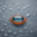 Liquid droplets forming intricate patterns on a hydrophobic surface