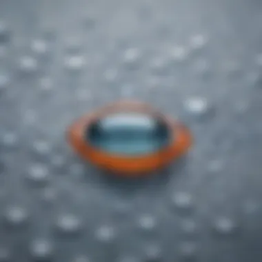 Liquid droplets forming intricate patterns on a hydrophobic surface