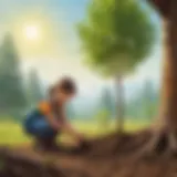 Child planting a tree