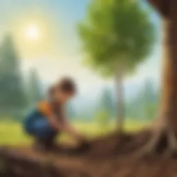 Child planting a tree