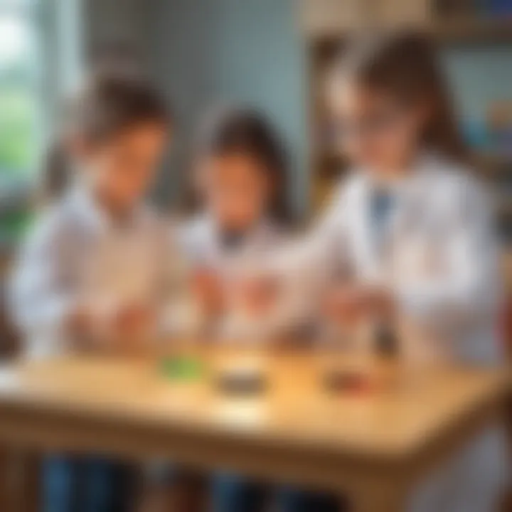 Young children conducting a science experiment