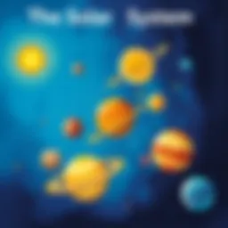 A vibrant illustration of the solar system showing planets and their orbits