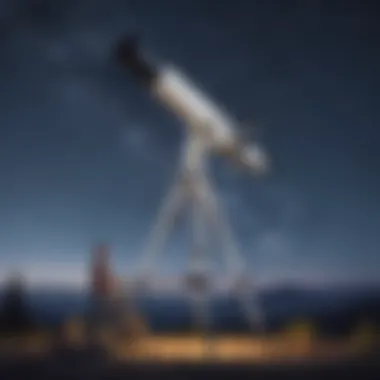 Telescope being set up under a starry sky