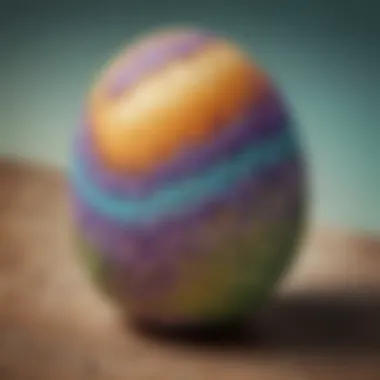 Close-up of textured Easter egg stress ball