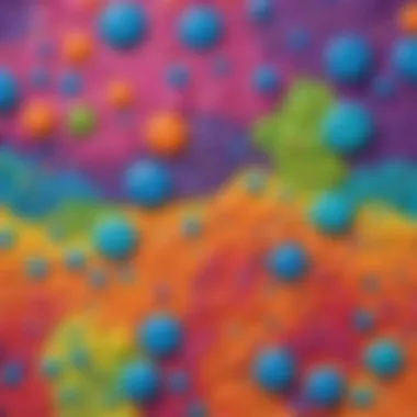 Close-up of textured puffy paint artwork