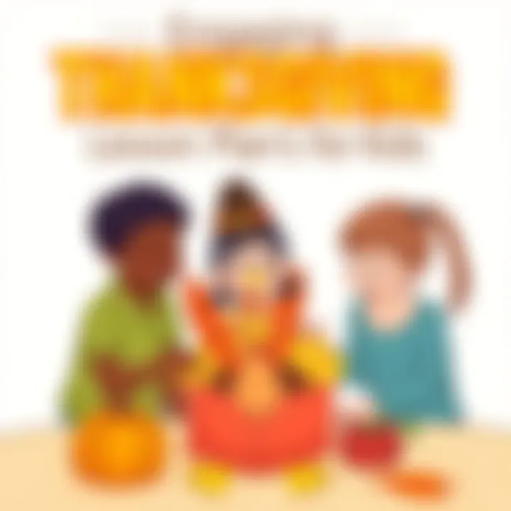 Children engaged in a fun Thanksgiving-themed craft activity.