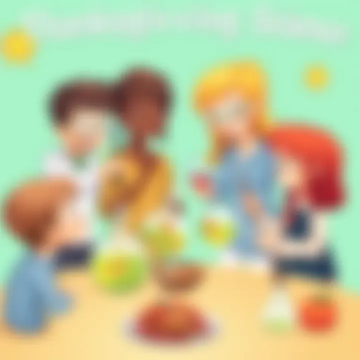 A group of children participating in a Thanksgiving science experiment.