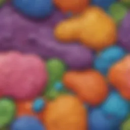 Colorful slime in various textures